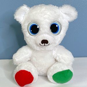 A&A Global White Teddy Bear Big Embroidered Eyes‎ 8" Plush Stuffed Animal Toy